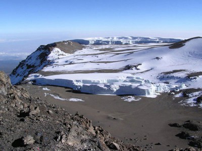 Glaciares en la cumbre del monte Kibo